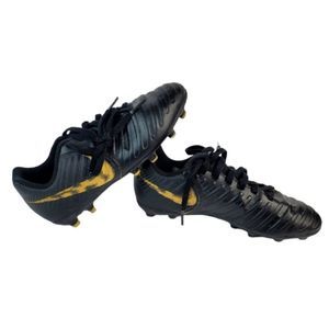 Nike Tiempo legend Sneakers Athletic shoes cleats kids youth Size 1Y black gold